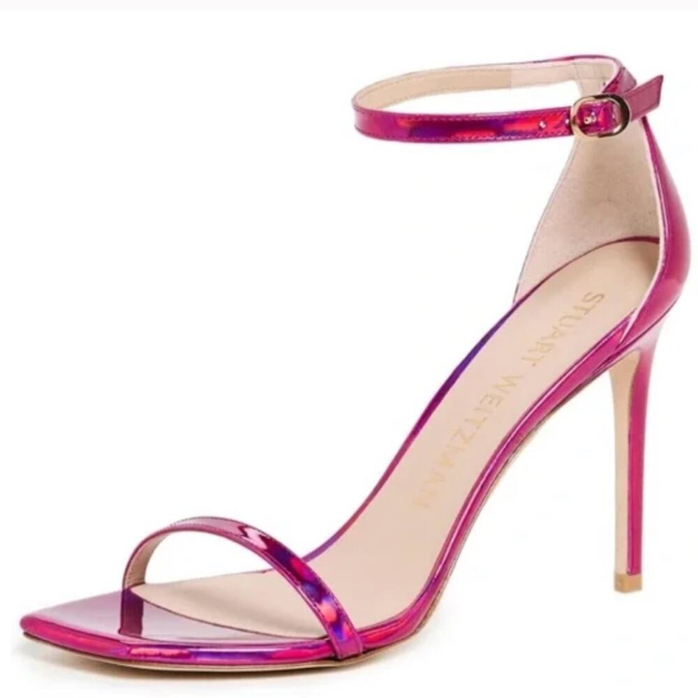 Stuart Weitzman Women's Nudistcurve 100 Ankle Strap High Heel Sandals